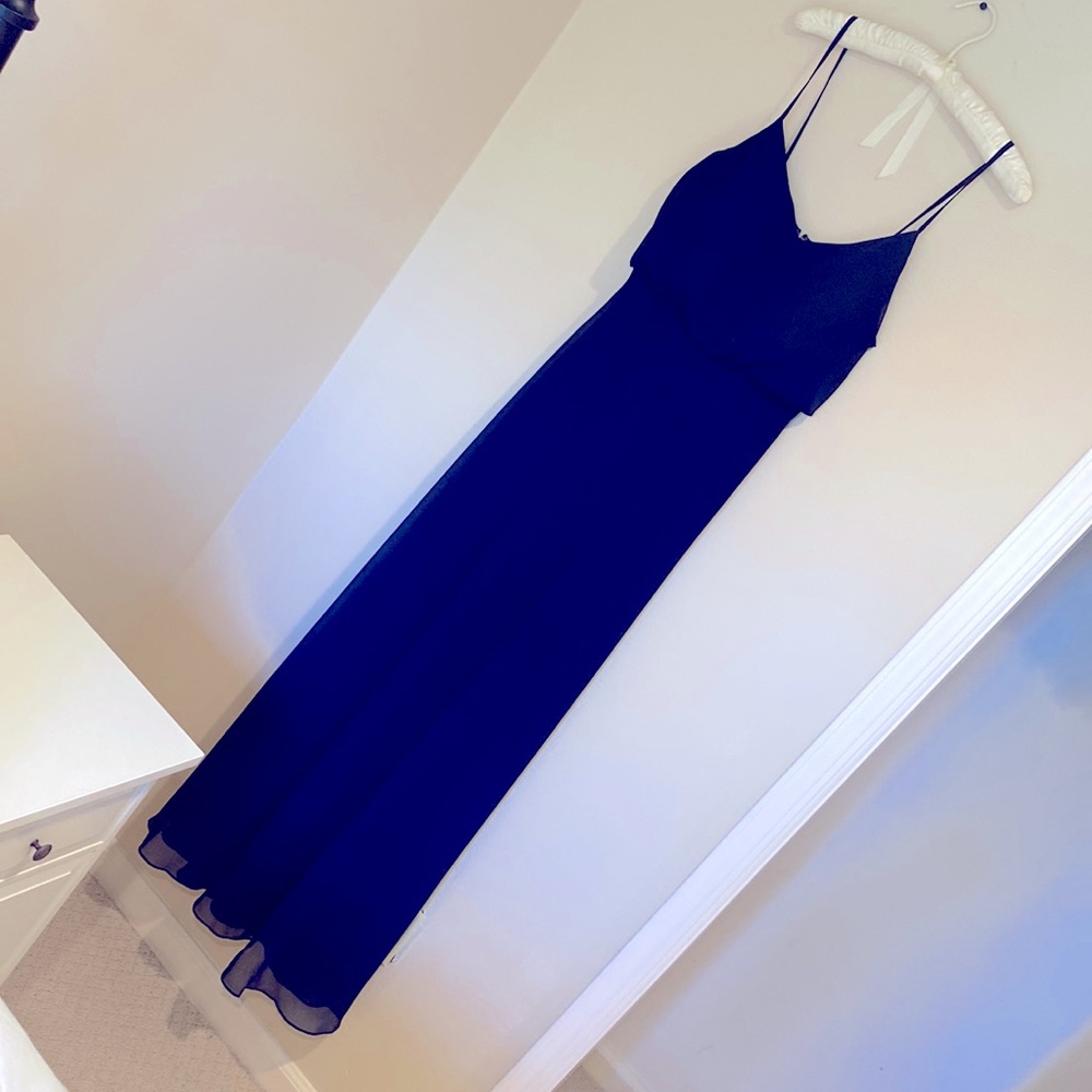 Birdy Grey Bridesmaid dress. Navy. Full length. Fully lined. Pockets.